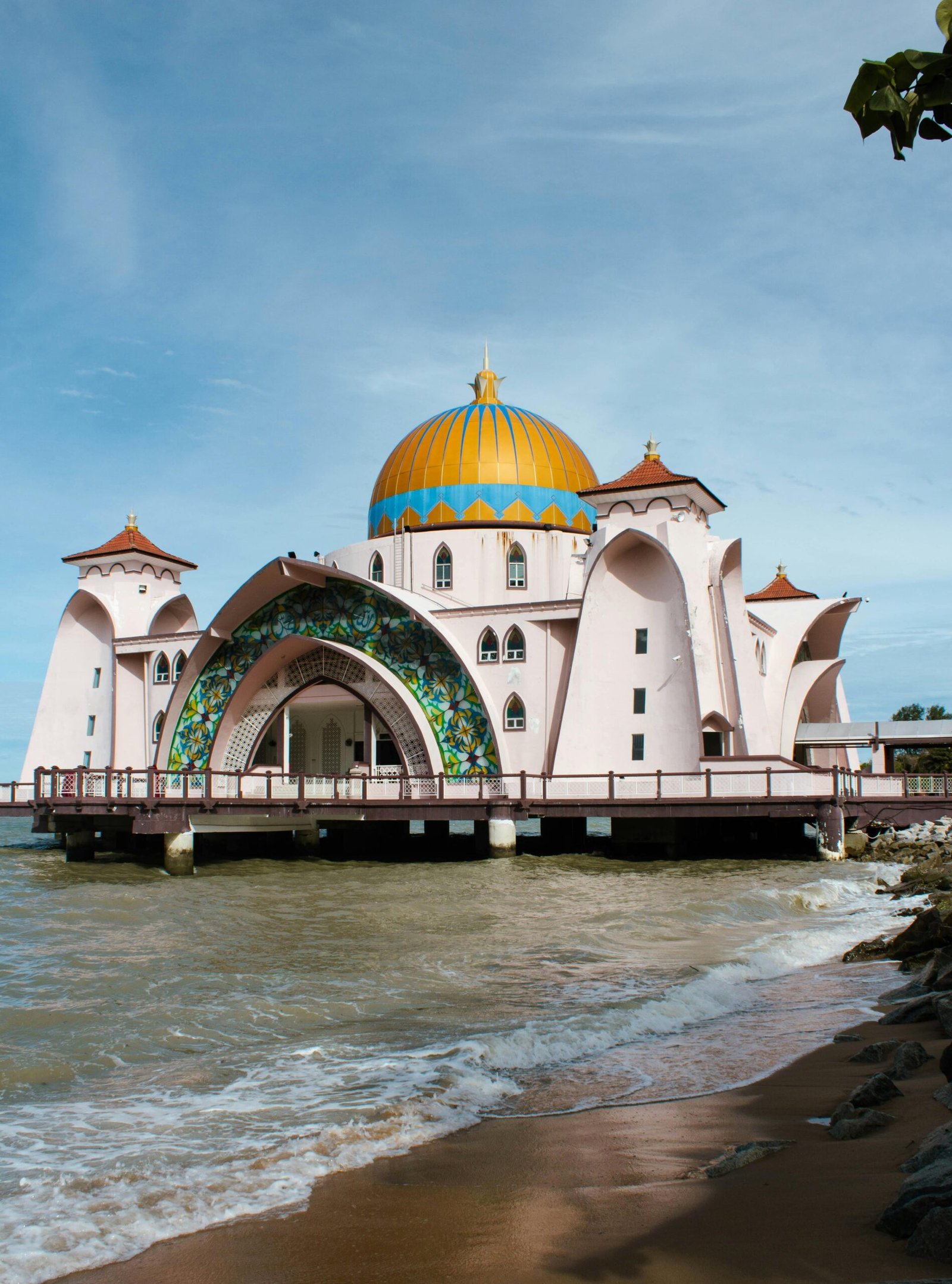 Masjid Selat Melaka (Melaka Straits Mosque) is a stunning mosque built on a man-made island overlooking the Strait of Malacca. Known for its beautiful architecture and serene seaside views, it’s a popular spot for Muslim travelers visiting Melaka. The mosque offers peaceful prayer facilities and is easily accessible from the city center, making it a must-visit for those seeking spiritual moments and photo opportunities.